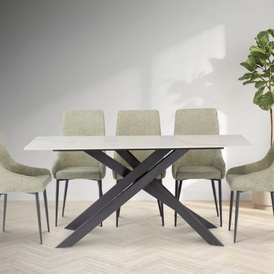 Sintered Stone Gold/Black Leg 2m dining table
