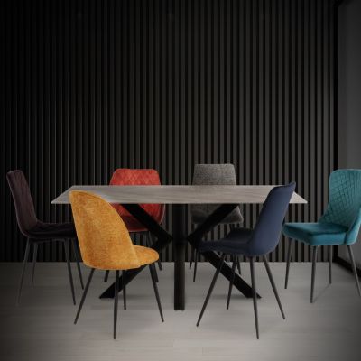 Grey sintered stone 1.8m dining table