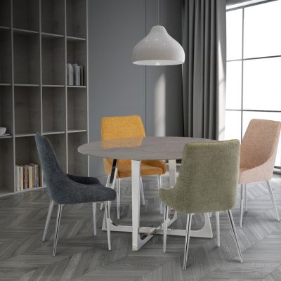 Grey 1.3M Sintered Stone Round Dining Table