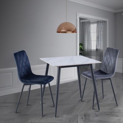 White Sintered Stone 0.75m Dining Table