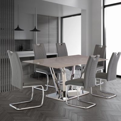 1.8m Grey Sintered Stone Dining Table