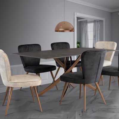 1.8m Black Sintered Stone Dining Table