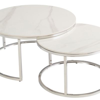 White Sintered Stone Coffee Table