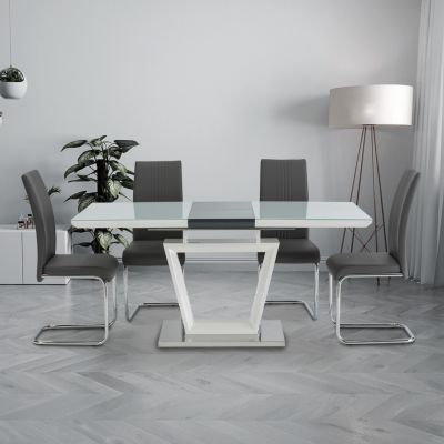 Grey 1.4m Extending Dining Table