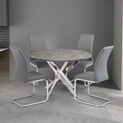 Grey 1.07 Grey Cement Effect Dining Table