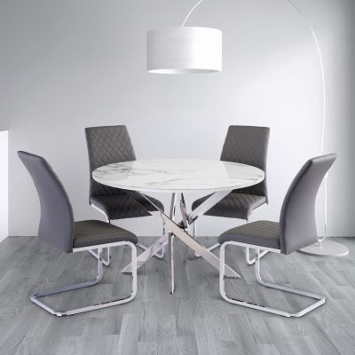 White Marble Effect 1.07m Dining Table