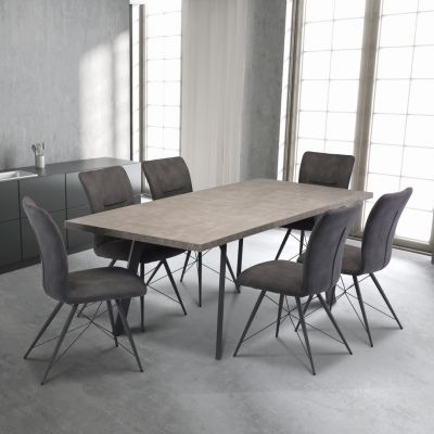 Concrete Effect Grey 1.6m Extending Dining Table