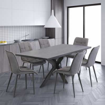 Dark Rhine 1.6m Extending Dining Table (Cross Legs)