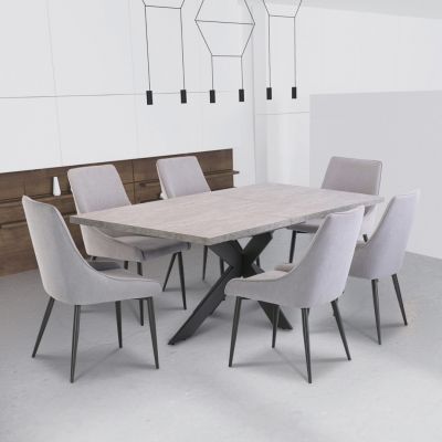 Light Rhine Grey 1.6m Extending Dining Table