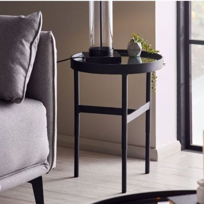 Franki Mirror Glass Lamp Table