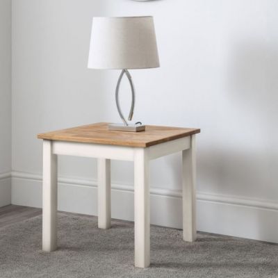 Coxmoor Lamp Table - Ivory & Oak