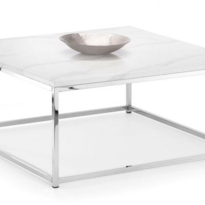 Scala White Marble Top Square Coffee Table
