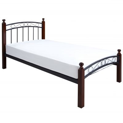 Assissi Metal and Walnut Bed Frame