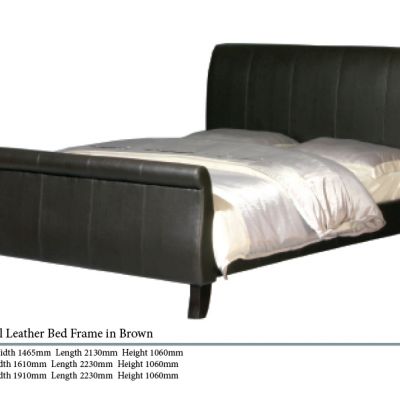 Real Leather Sleigh Bed